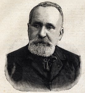 Portrait of Pierre Puvis de Chavannes (1824-1898) French painter, at that time president of the Societe Nationale des Beaux Arts. Engraving in “” Le Petro Parisien”” av Anonymous Anonymous