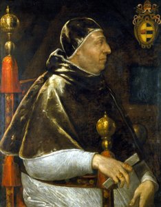 Portrett av pave Alexander VI (Rodrigo Borgia 1431-1503). anonymt maleri. . Milan. av Anonymous Anonymous