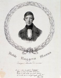 Portrett av Ruggero Manna (litografi) av Anonymous Anonymous