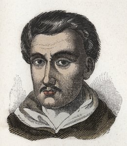 Portrett av Tommaso Campanella (1568-1639), dominikansk munk og filosof. Gravering. Privat samling av Anonymous Anonymous