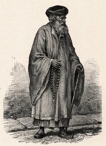 Portrett av en katolsk koptiker fra Zifte i Egypt. Gravering i "The Catholic Missions in the XIXth Century" av Louis-Eugene (Louis Eugene) Louvet. privat samling. av Anonymous Anonymous