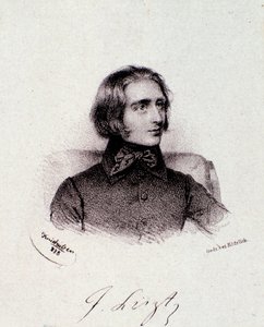 Portrett av den ungarske komponisten Franz Liszt (1811-1886) Gravering. 1800-tallet. Milanesisk privatsamling av Anonymous Anonymous