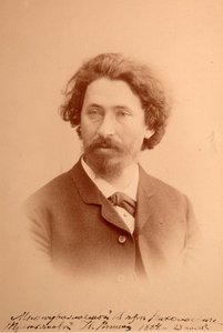 Portrett av kunstneren Ilya Iefimovitch Repine (Ilia Yefimovich Repin) (1844-1930). Albumin bilde av Anonymous Anonymous