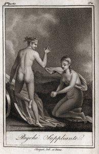 Psyche tigger. Gravering fra 1819 i «Lettres a Emilie sur la mythologie» av Charles Albert Demoustier (1760-1801). Privat samling. av Anonymous Anonymous