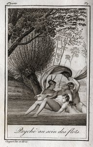 Psyche within the waves. Engraving from 1819 in “Lettres a Emilie sur la mythologie” by Charles Albert Demoustier (1760-1801). Private collection. av Anonymous Anonymous