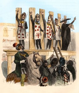 Straff av spikeren på 1500-tallet. Illustrasjon i "" Mysteres of the Inquisition and Other Secretive Societies of Spain"" Av Victor de Fereal, Suberwick, Manuel Galo de Cuendias av Anonymous Anonymous