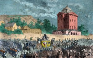 Return of Varennes, kongefamilien brakt tilbake til Paris 25. juni 1791, gravering, privat samling av Anonymous Anonymous