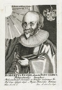 Robert Fludd (1574-1637) (Robertus de Fluctibus), anonym. Etsning, størrelse: 15,5x10,2 av Anonymous Anonymous