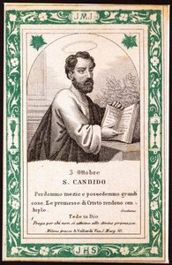 Saint Candide Pious bilde. Postkort. begynnelsen av det 20. århundre. Privat samling av Anonymous Anonymous