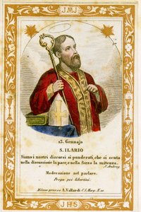 Saint Hilary of Poitiers (gravering av Anonymous Anonymous