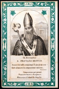Saint protais, eveque av Milan Pious bilde. Postkort. Begynnelsen av det 20. århundre. Privat samling av Anonymous Anonymous