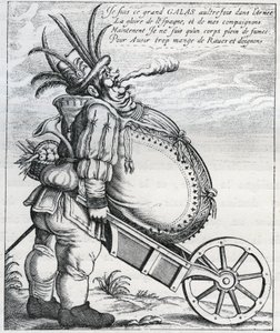 Satire mot Matthias Gallas (1584-1647) general for den keiserlige hær under trettiårskrigen, etter hans pensjonisttilværelse i 1636. Gravering av 1600-tallet. Privat samling. av Anonymous Anonymous