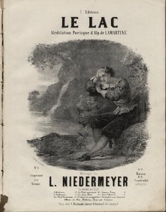 Noter til "" Le Lac "" Meditation Poetique av Alphonse de Lamartine, musikk av Abraham, Louis Niedermeyer Private Collection. av Anonymous Anonymous