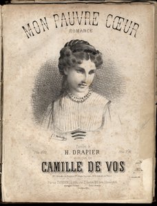 Noter til “” My poor heart “” tekst av H. Drapier musikk av Camille de Vos. Privat samling. av Anonymous Anonymous