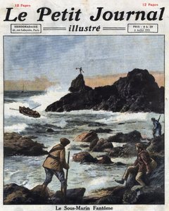 Sinn feiners (sinn-feiners), medlemmer av den irske republikanske hæren (IRA) politiske gren i Irland, går om bord på båter for å nærme seg ubåter fra USA, og forsyner i all hemmelighet Irland med våpen og ammunisjon. Illustrasjon hentet fra "" Le petit av Anonymous Anonymous