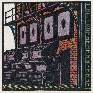 Dampgeneratorer: kjelebatteri. Anonym illustrasjon fra 1925. Privat samling. av Anonymous Anonymous