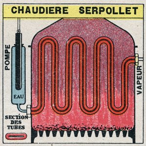 Steam generators: cross section of a boiler serpollet. Anonymous illustration from 1925. Private collection. av Anonymous Anonymous