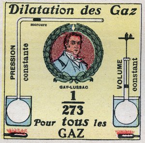 Temperature and expansion: gas expansion studied by Louis-Joseph Gay-Lussac (Louis Joseph Gay Lussac) (1778-1850). Anonymous illustration from 1925. Private collection. av Anonymous Anonymous