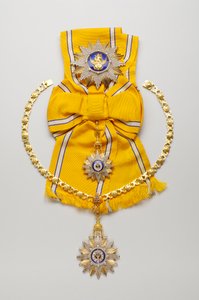 Thailand - Order of Rajamitrabbhorn: komplett sett - plakett, merke og anheng, midten av 1900-tallet av Anonymous Anonymous