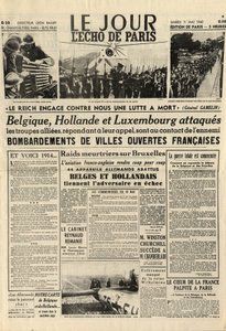 Slaget om Belgia eller belgisk kampanje - 18-dagers kampanje - Tysk invasjon av Belgia under andre verdenskrig - Journal "" Le Jour. L