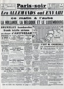 Slaget om Belgia eller belgisk kampanje - 18-dagers kampanje - invasjon av Belgia av tyske tropper under andre verdenskrig - PARIS EVIOR av 11.05.1940 - TYSKERE INVASERTE HOLLAND - BELGIA OG LUXEMBOURG - av Anonymous Anonymous