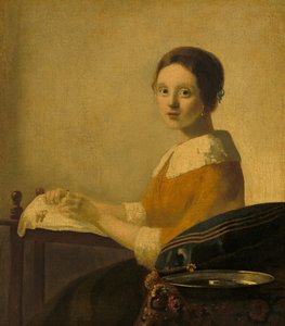 The Lacemaker, ca. 1925 (olje på lerret) av Anonymous Anonymous