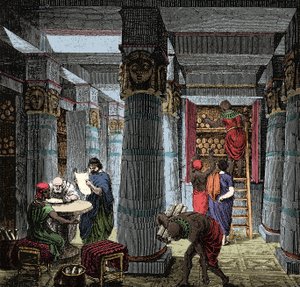 The Library of Alexandria - Utsikt over interiøret i Library of Alexandria i Egypt. av Anonymous Anonymous