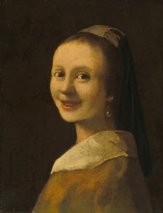The Smiling Girl, ca. 1925 (olje på lerret) av Anonymous Anonymous