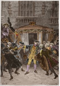 The attack of Damiens (January 1757) - (Robert-Francois Damier av Anonymous Anonymous