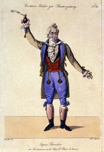Bassen Giuseppe Frezzolini (1789-1861) tolker doktor Dulcamara i operaen "L