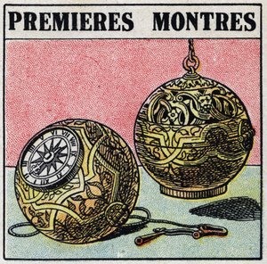 Time: first watches of the 15th century. Anonymous illustration of 1925. Private collection. av Anonymous Anonymous
