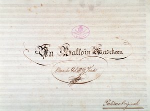 Tittelside til første utgave av musikalsk partitur av Un ballo in maschera, opera av Giuseppe Verdi av Anonymous Anonymous
