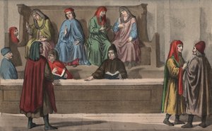 Tribunal des marchands, ou tribunal de commerce - 15th century - Merchant tribunal, Italy av Anonymous Anonymous