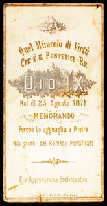 Hyllest til pave Pius IX fromt bilde. Privat samling fra 1800-tallet av Anonymous Anonymous
