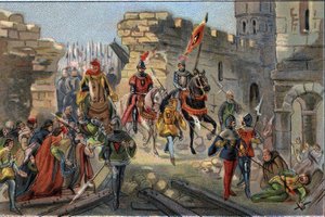 Triumferende inntreden av Louis II av Flandern (Louis de Dampierre kjent som Louis de Male eller Maele av Anonymous Anonymous