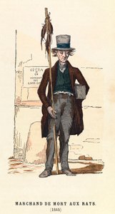 En rottegiftselger i Paris i 1845, gravering, privat samling - Rottegiftselger i Paris av Anonymous Anonymous