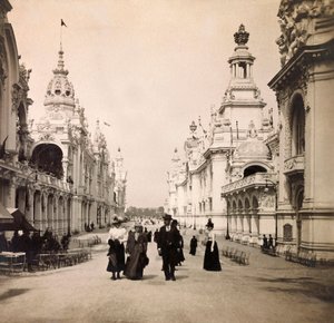 Universell utstilling av 1900 - Exposition Universelle de 1900 i Paris: Esplanade des Invalides - privat samling av Anonymous Anonymous