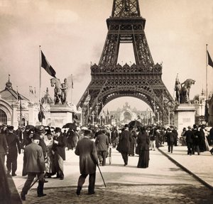 Universal Exposition of 1900 - Exposition Universelle de 1900 i Paris: Utsikt tatt på Champs de Mars - privat samling av Anonymous Anonymous