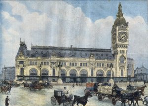 View of the Gare de Lyon in Paris in 1902. Engraving in “Le Peute Parisien”” av Anonymous Anonymous