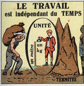 Arbeid og makt: arbeid er tidsavhengig. Anonym illustrasjon fra 1925. Privat samling. av Anonymous Anonymous