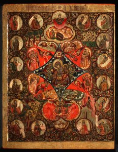 Mother of God of the Burning Bush, 1600-tallet av Anonymous Russian icon painter