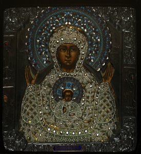 Vår Frue av tegnet, tidlig på 1700-tallet. av Anonymous Russian icon painter