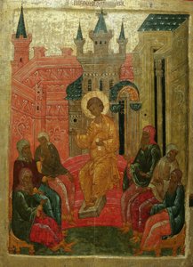 Prepolowenie Kristus blant legene, 1400-tallet av Anonymous Russian icon painter