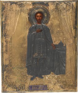 Den hellige storprins Alexander Nevsky, 1800-tallet av Anonymous Russian icon painter