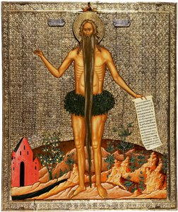 Saint Onuphrius, 1670-tallet av Anonymous Russian icon painter
