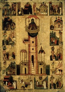 Saint Symeon the Stylite med scener fra hans liv, 1500-tallet