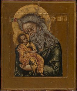 Simeon the God-Receiver, 1800 av Anonymous Russian icon painter