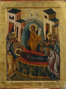 The Dormition of the Virgin, 1497 av Anonymous Russian icon painter