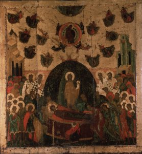 The Dormition of the Virgin, ca 1479 av Anonymous Russian icon painter
