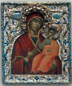 Theotokos of Tikhvin, slutten av 1600-tallet av Anonymous Russian icon painter
